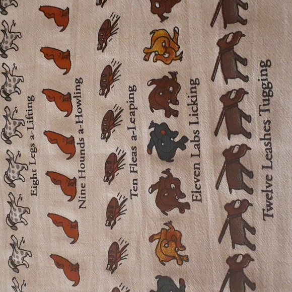 Nwt 12 Days of Christmas A DOGS CHRISTMAS Kitchen Towel 18x26 100% Cotton - Picture 4 of 5